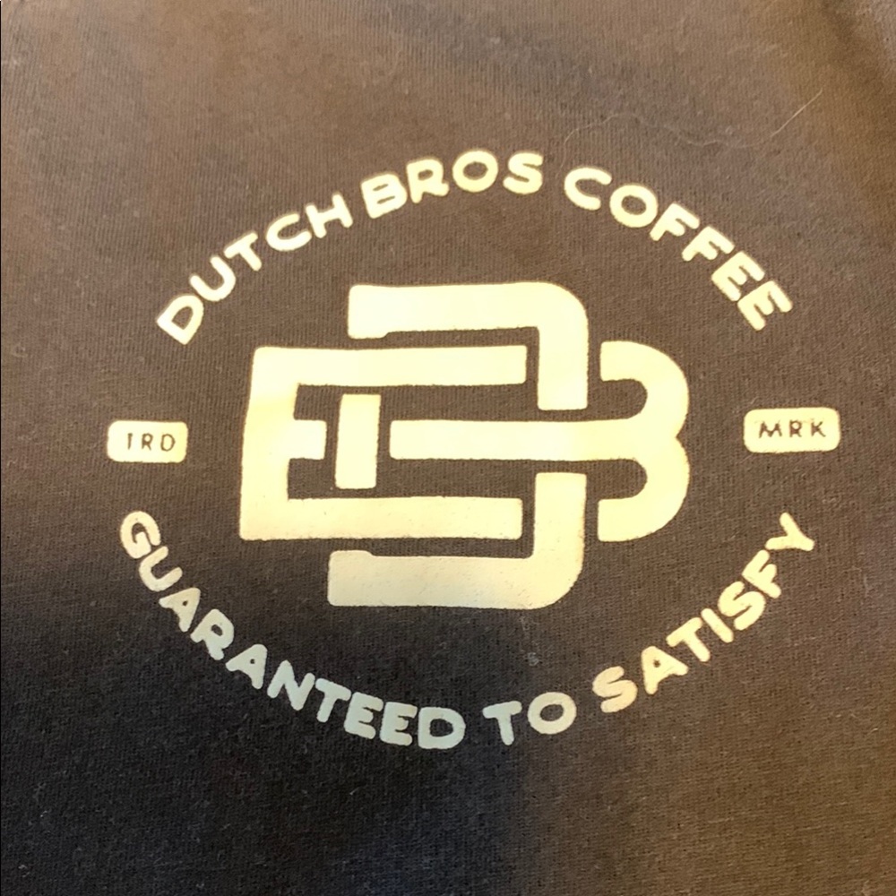 Dutch Bros Black Short Sleeve Tee Chocolate Brown Size Small - Picture 2 of 5